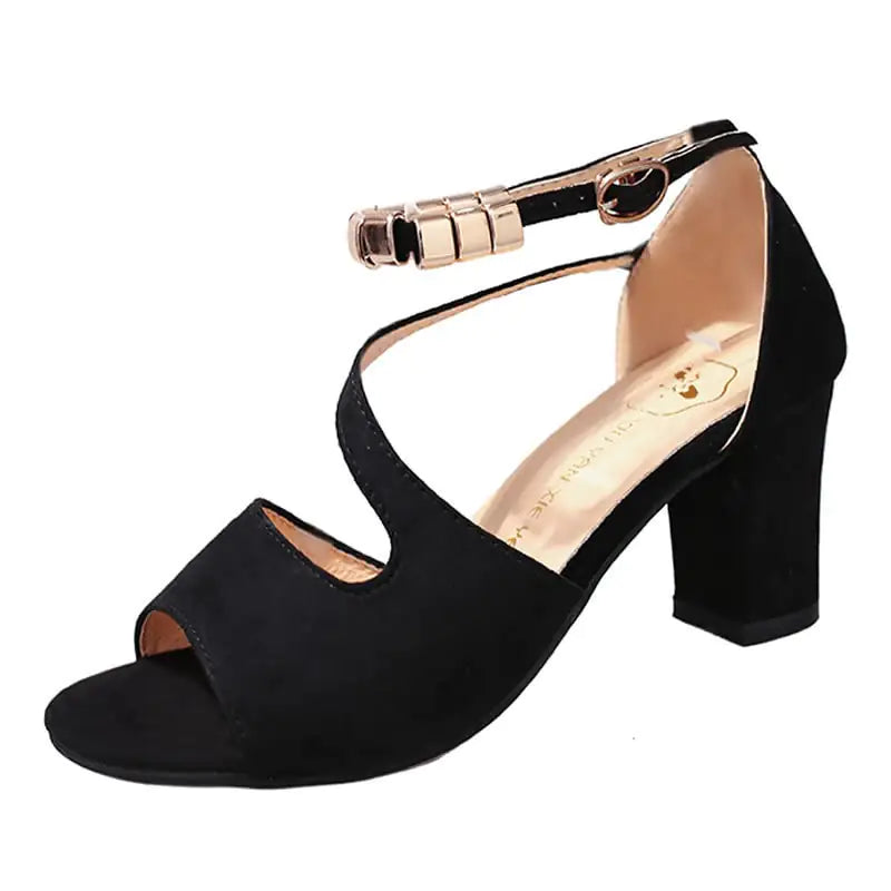 Elegant Women’s Ankle Strap Heeled Sandals – KYLEN