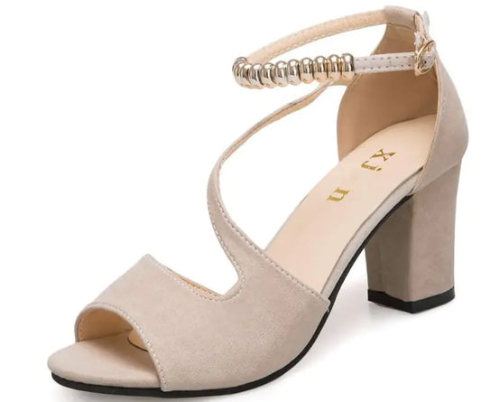 Elegant Women’s Ankle Strap Heeled Sandals – KYLEN